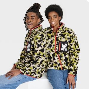 ⭐️ Target Limitless Faux Fur Jacket in Ivory, Neon Yellow and Black Size XL